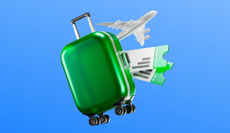 Aeroport terminalidagi yuk aravachalari